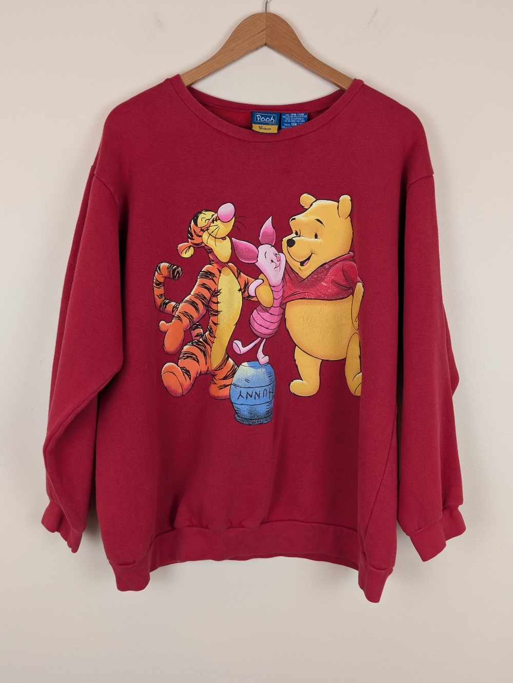 Vintage Red Winnie The Pooh with Tigger and Piglet Sweatshirt